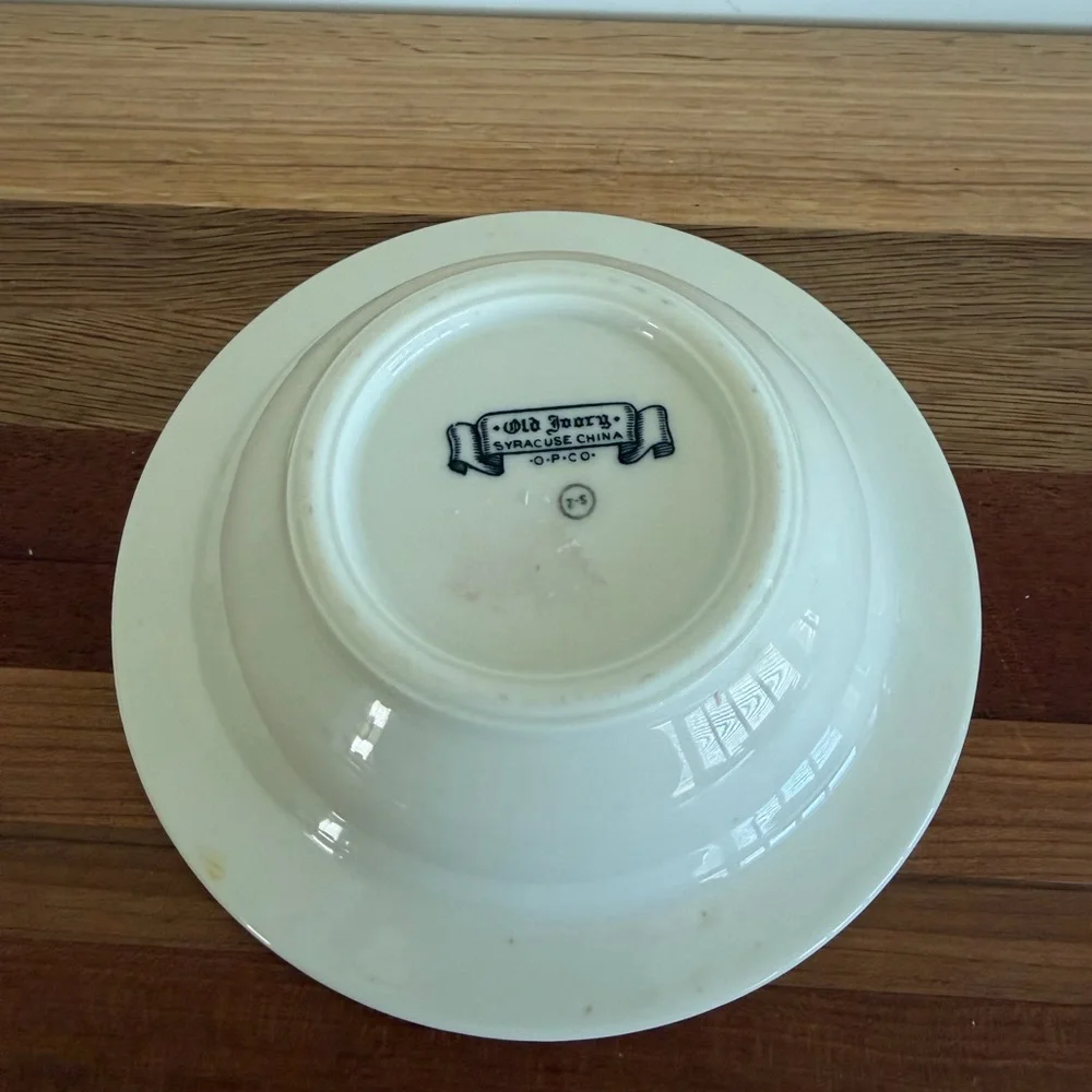 Vintage Syracuse China Old Ivory Red Blue Stripped Bowl